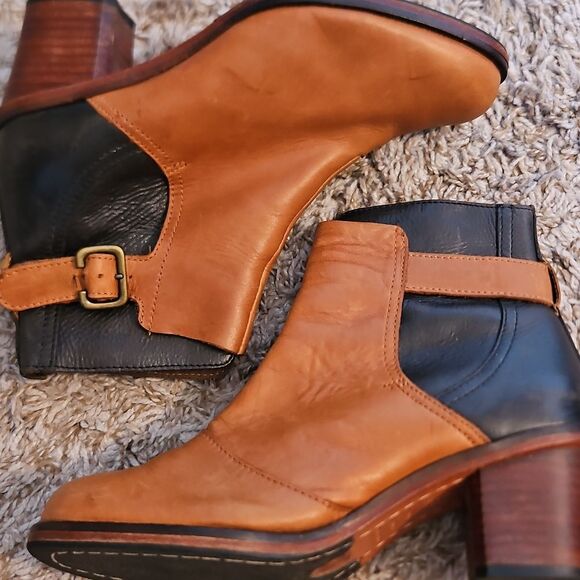 J Shoes Hardwick Ankle Boots Two-Tone Leather Stacked Heel EU 36 US 6 - Picture 5 of 12